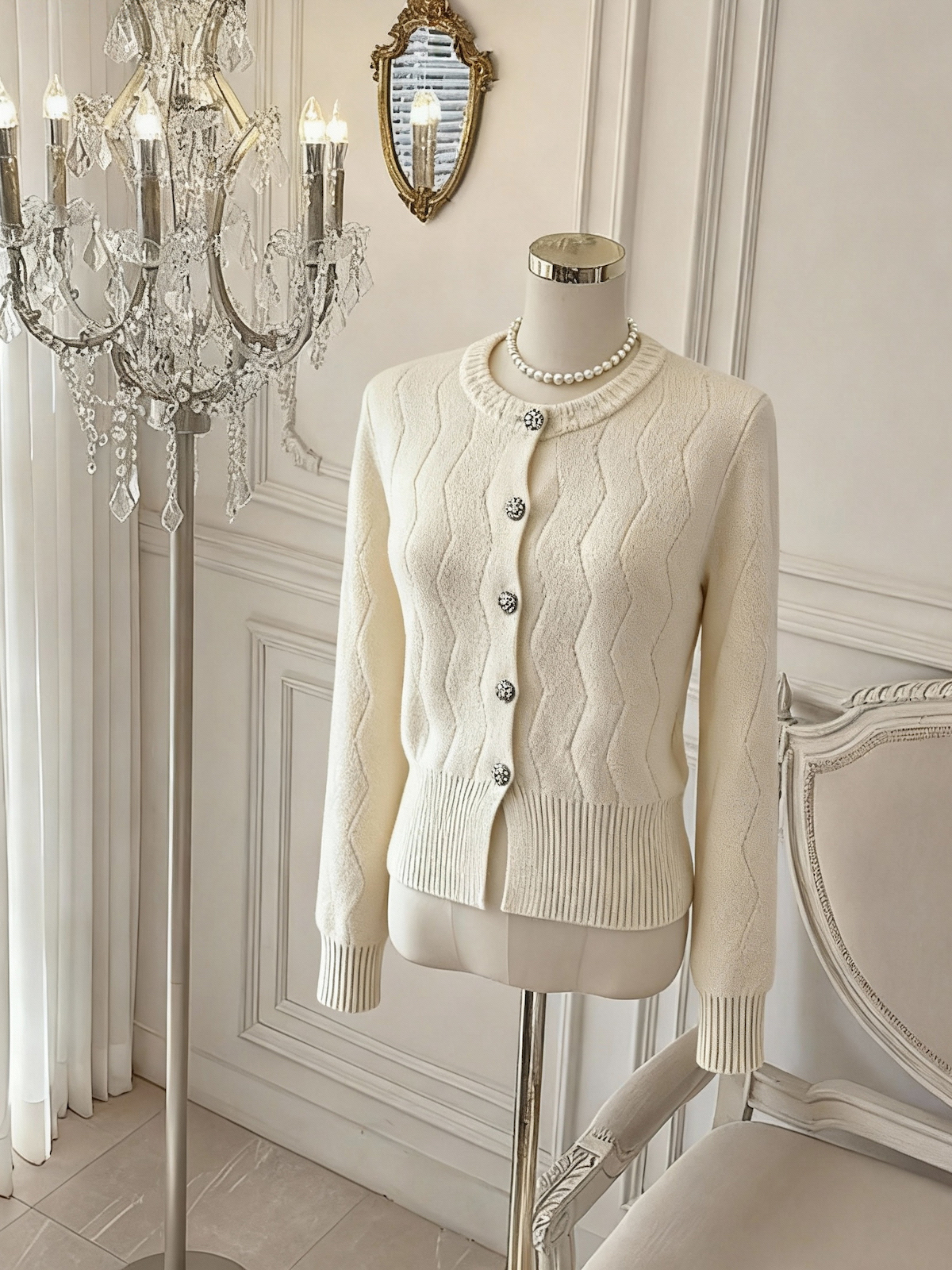 French Style Wool Cardigan Women Autumn Winter Soft Knit Sweater