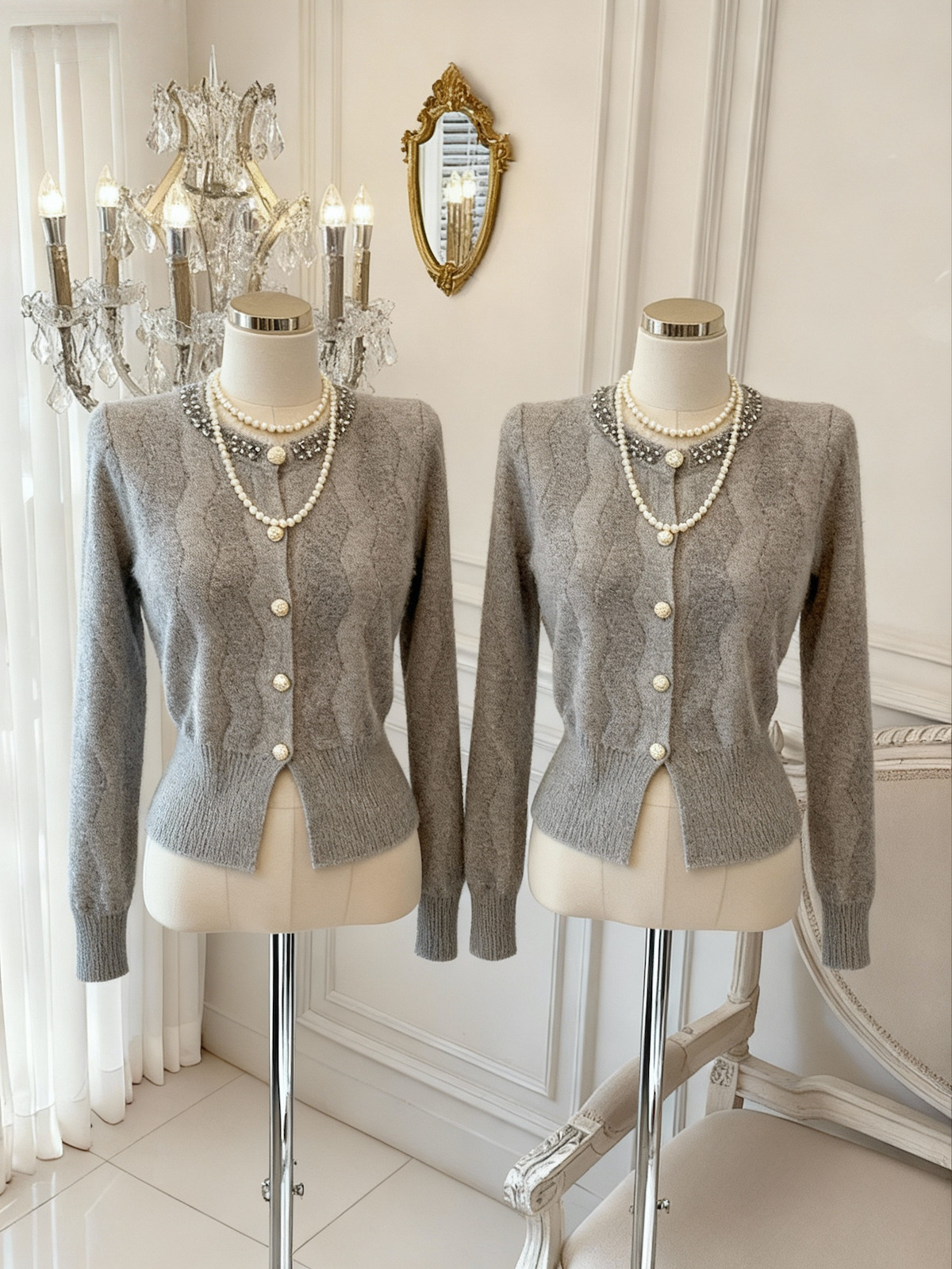 French Style Wool Cardigan Women Autumn Winter Soft Knit Sweater - Image 2
