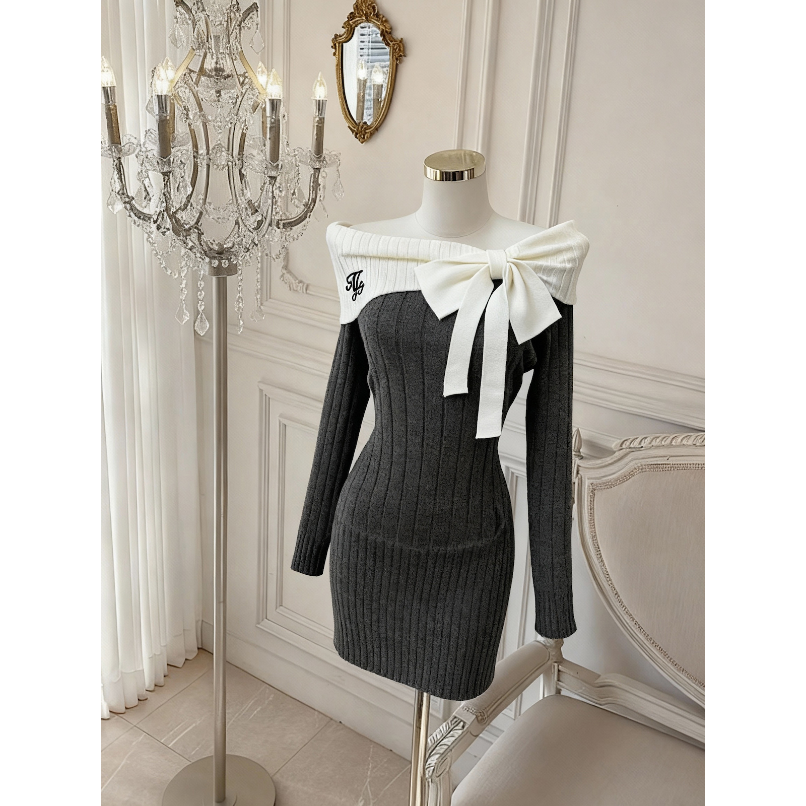 Off-Shoulder Bow Knit Top for Women - Image 5