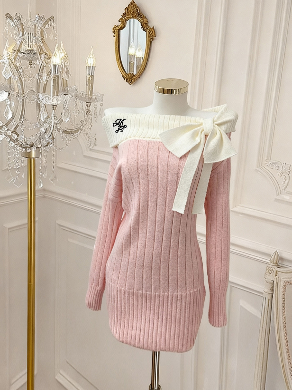 Off-Shoulder Bow Knit Top for Women - Image 3
