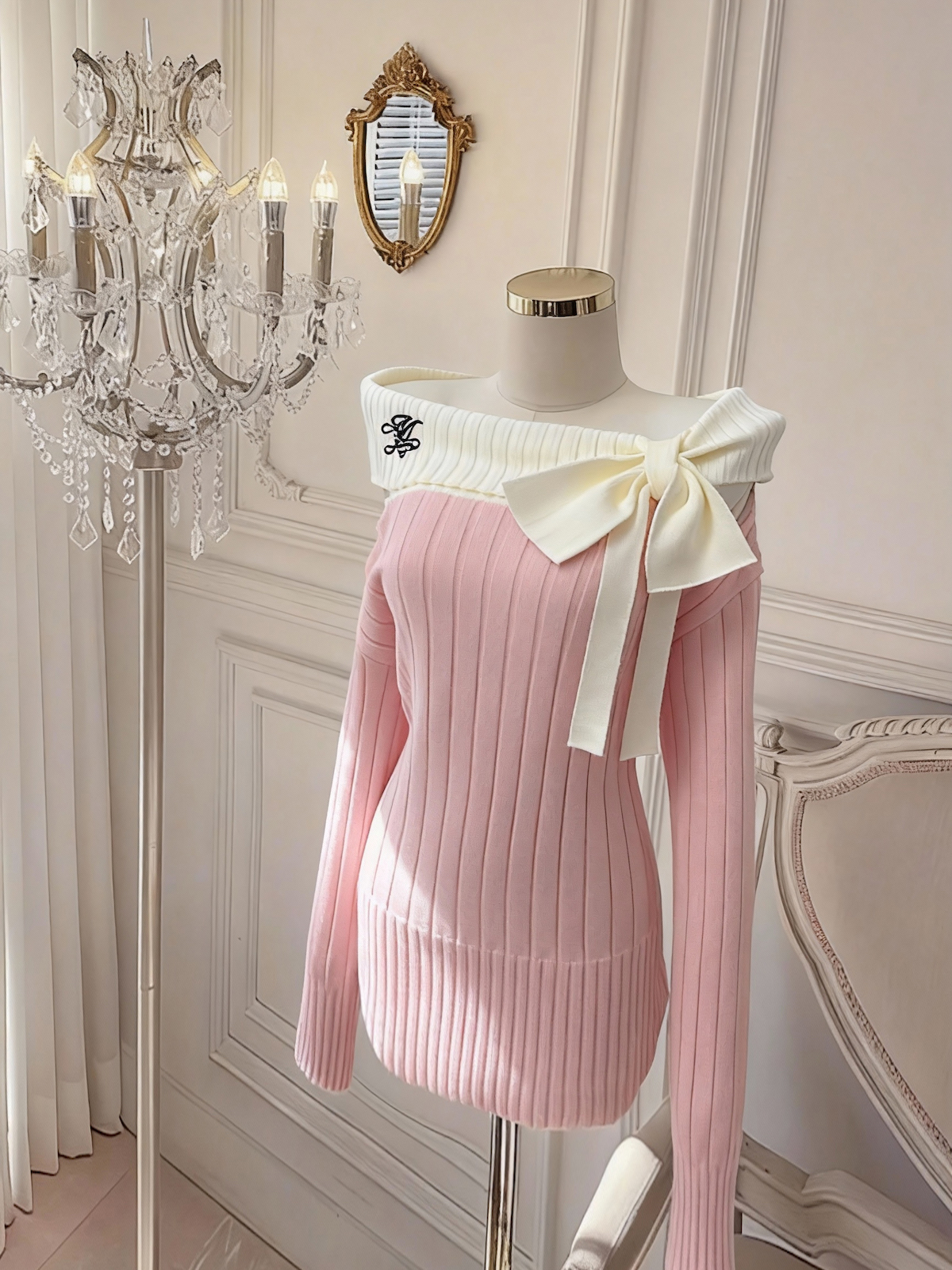 Off-Shoulder Bow Knit Top for Women - Image 4