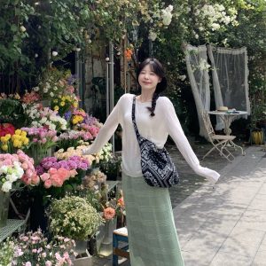 Sweet Textured Off-Shoulder Top and Vintage A-Line Skirt Two-Piece Set